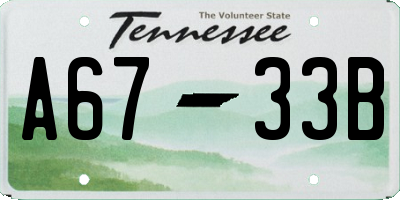 TN license plate A6733B
