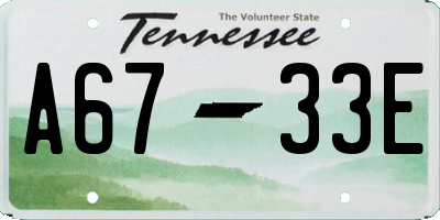 TN license plate A6733E