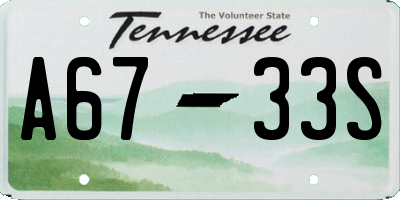 TN license plate A6733S