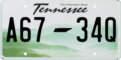 TN license plate A6734Q