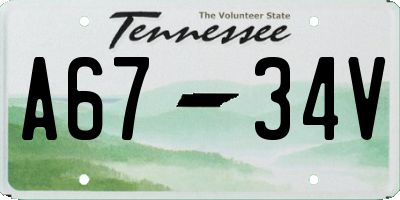 TN license plate A6734V