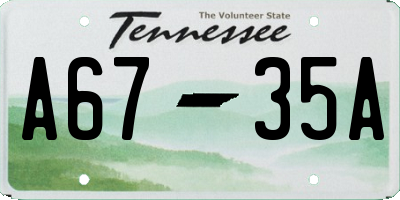 TN license plate A6735A