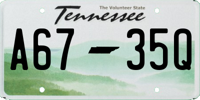TN license plate A6735Q
