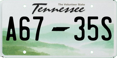TN license plate A6735S