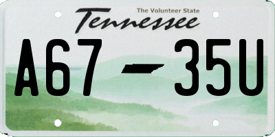 TN license plate A6735U