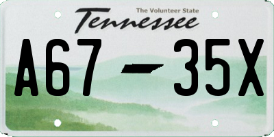 TN license plate A6735X