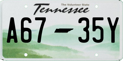 TN license plate A6735Y