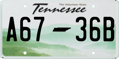 TN license plate A6736B