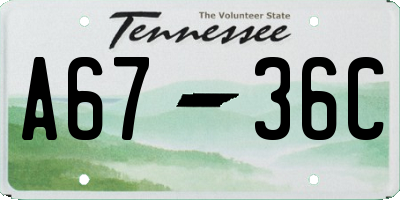 TN license plate A6736C