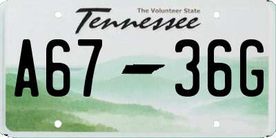 TN license plate A6736G
