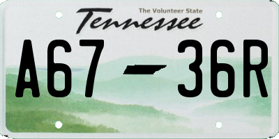 TN license plate A6736R