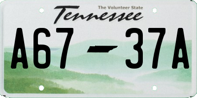 TN license plate A6737A