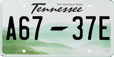 TN license plate A6737E