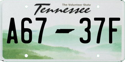 TN license plate A6737F