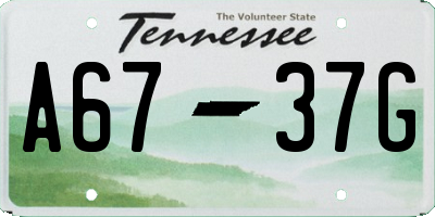 TN license plate A6737G