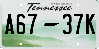 TN license plate A6737K