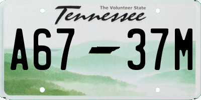 TN license plate A6737M