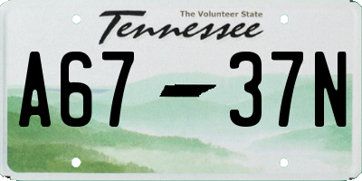 TN license plate A6737N