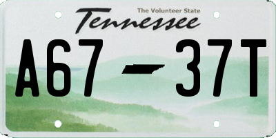 TN license plate A6737T