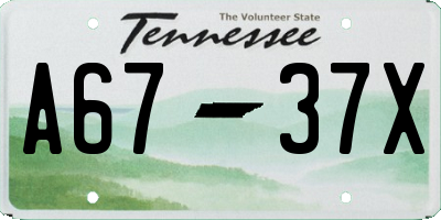 TN license plate A6737X