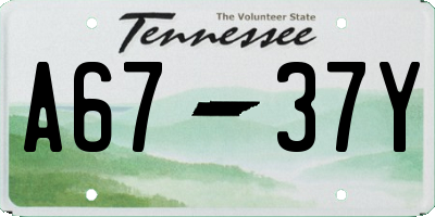 TN license plate A6737Y
