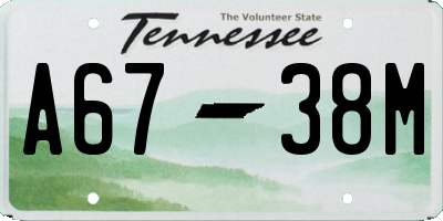 TN license plate A6738M
