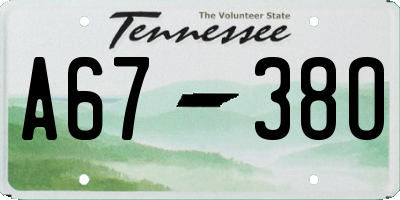 TN license plate A6738O