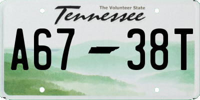TN license plate A6738T