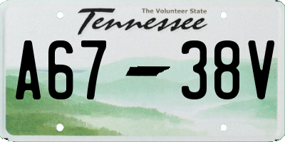 TN license plate A6738V