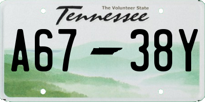 TN license plate A6738Y