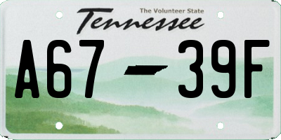 TN license plate A6739F