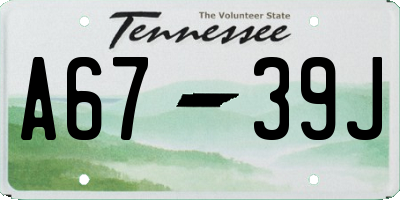 TN license plate A6739J