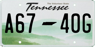 TN license plate A6740G
