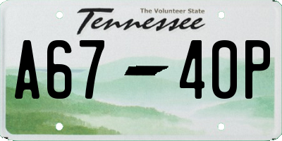 TN license plate A6740P
