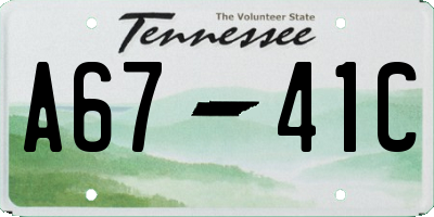 TN license plate A6741C