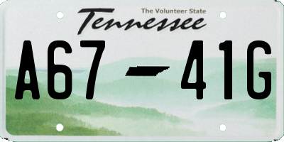 TN license plate A6741G