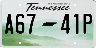 TN license plate A6741P
