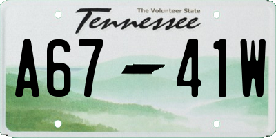 TN license plate A6741W