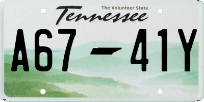 TN license plate A6741Y