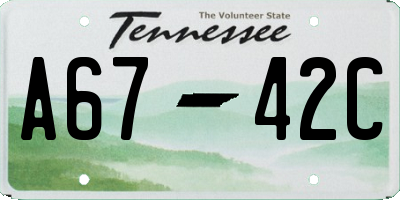 TN license plate A6742C