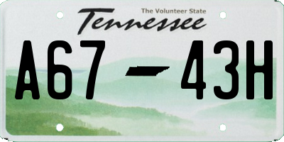 TN license plate A6743H
