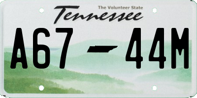 TN license plate A6744M