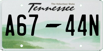 TN license plate A6744N