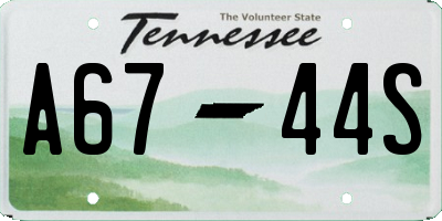 TN license plate A6744S