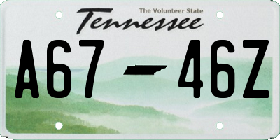 TN license plate A6746Z