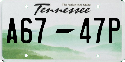TN license plate A6747P