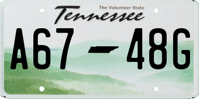 TN license plate A6748G