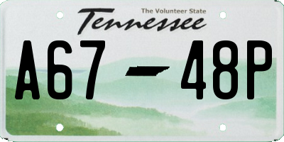 TN license plate A6748P
