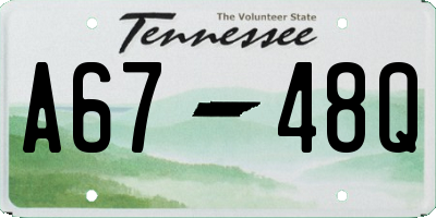 TN license plate A6748Q