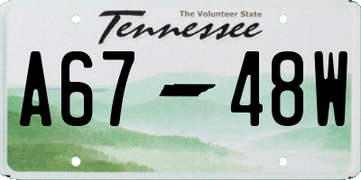 TN license plate A6748W